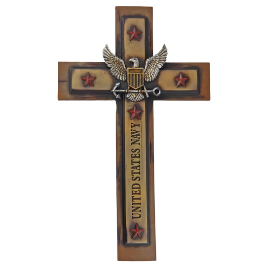 Large United States Navy Wall Cross Military Decorative Eagle Shield Red Stars 20 inch