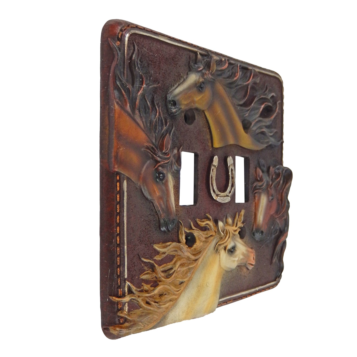 Western Country Horses Switch Wall Plate Covers Single Outlet Toggle Brown