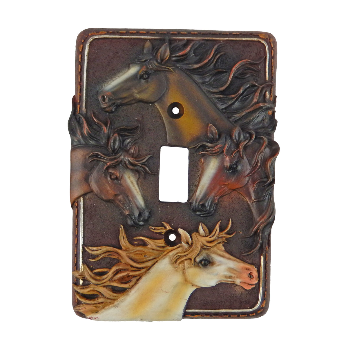 Western Country Horses Switch Wall Plate Covers Single Outlet Toggle Brown