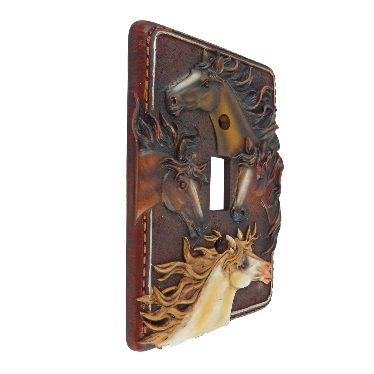 Western Country Horses Switch Wall Plate Covers Single Outlet Toggle Brown