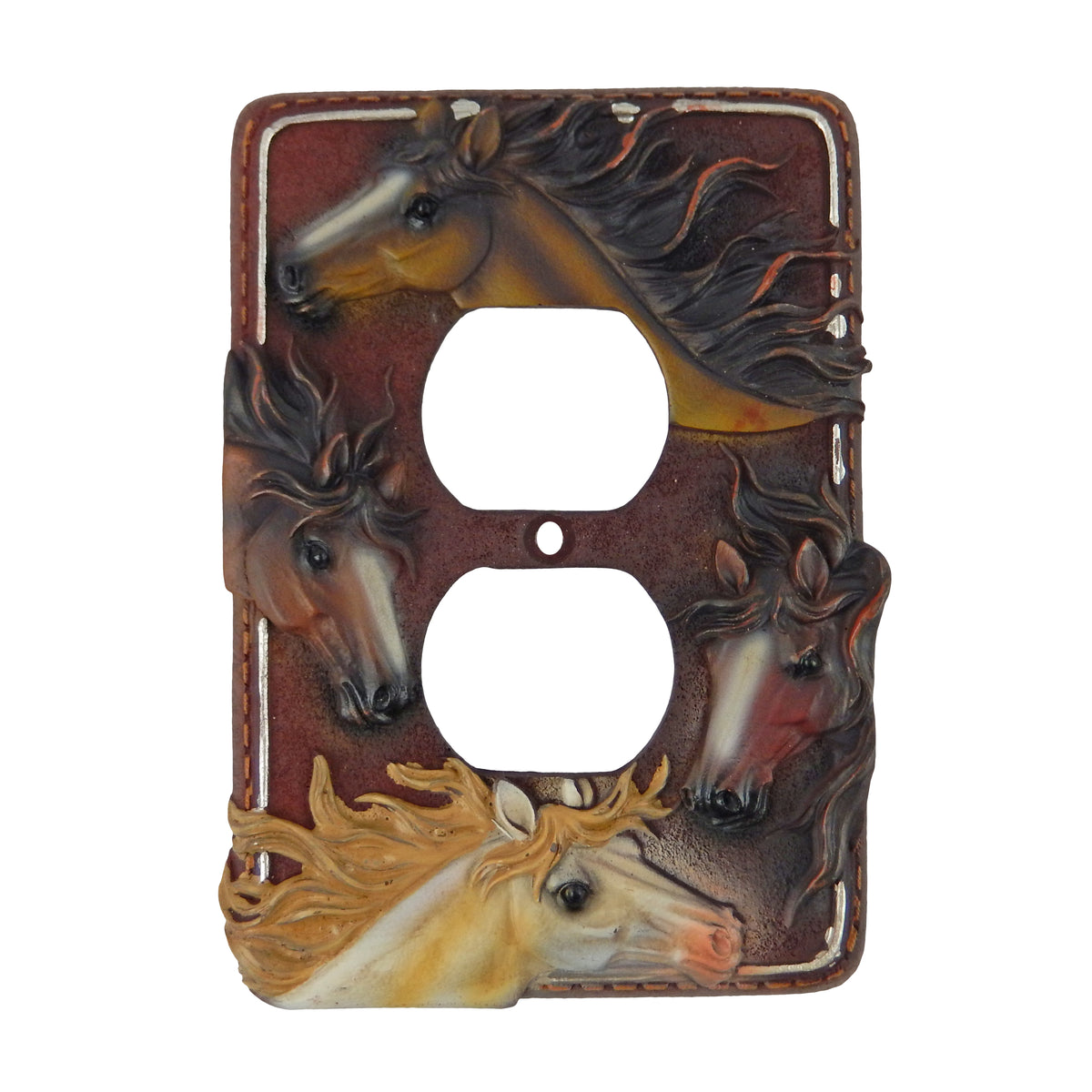 Western Country Horses Switch Wall Plate Covers Single Outlet Toggle Brown