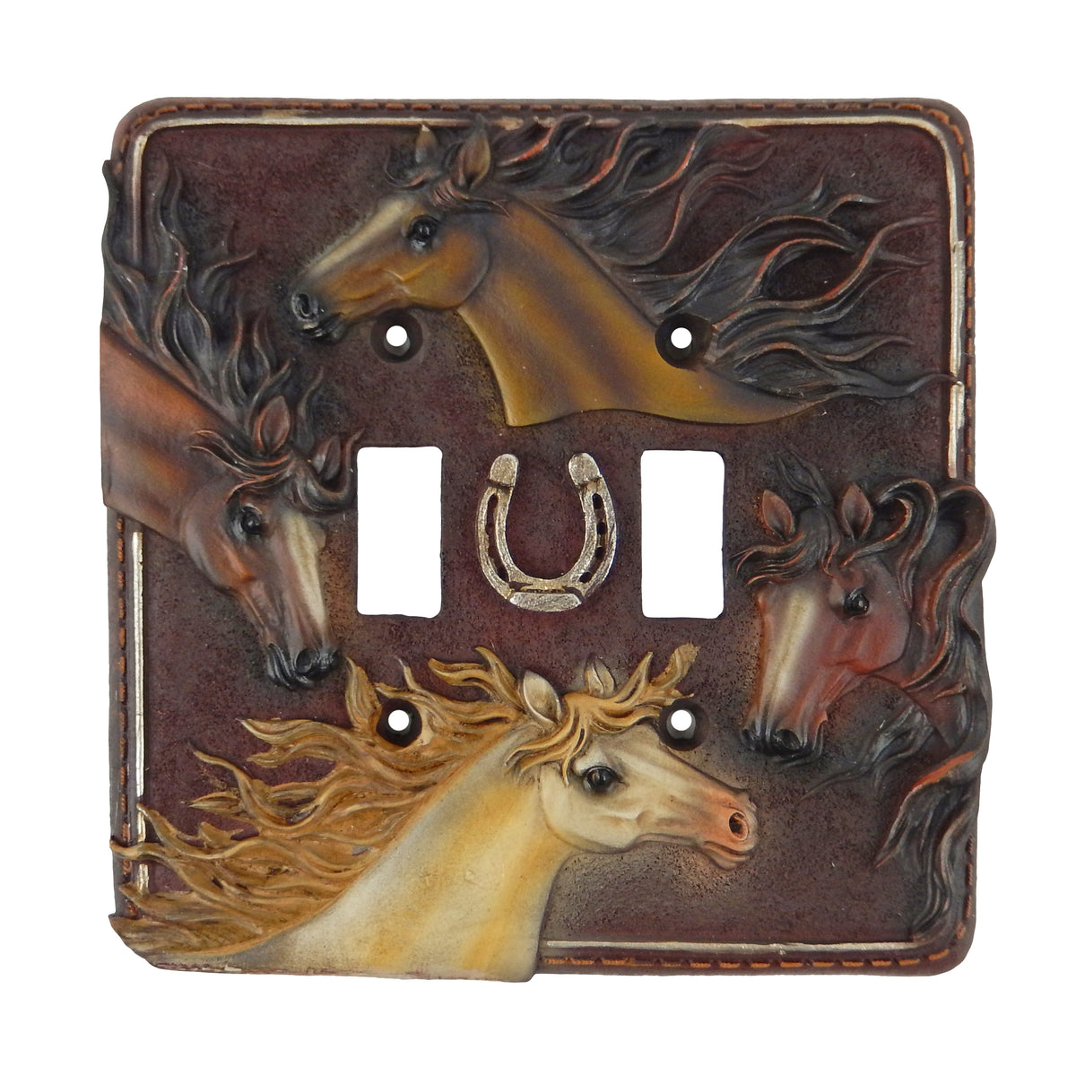 Western Country Horses Switch Wall Plate Covers Single Outlet Toggle Brown