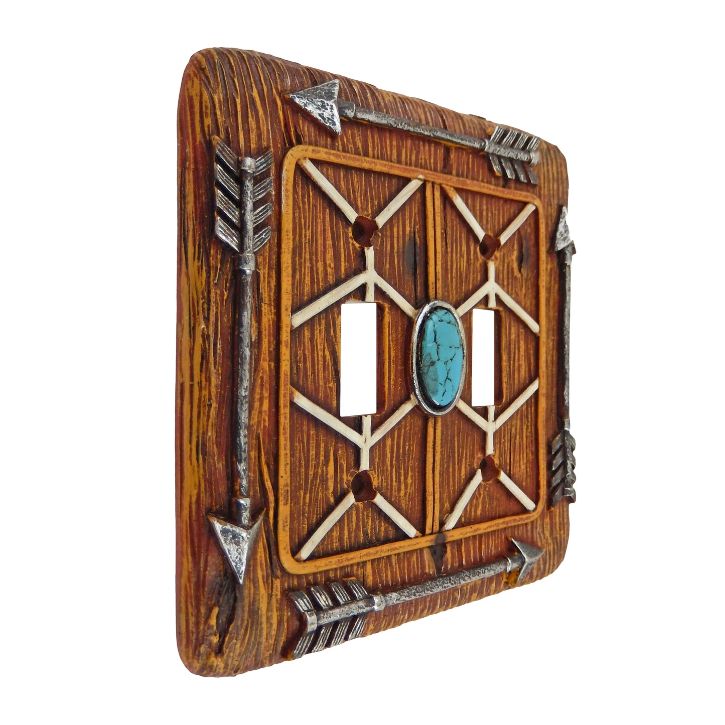 Southwestern Turquoise Arrows Switch Toggle Wall Plate Covers Wood Look