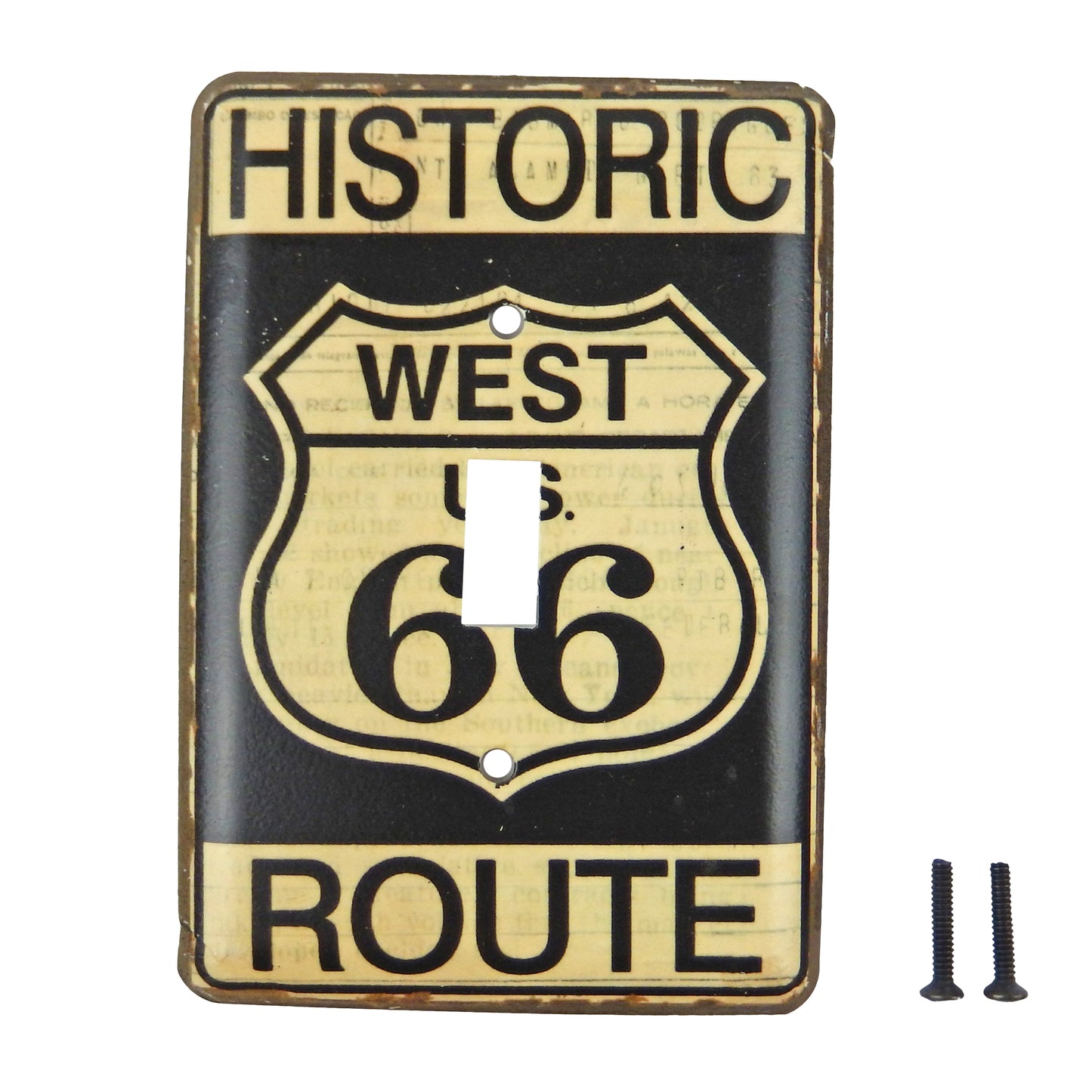 Metal Rustic Historic West US Route 66 Single Toggle Switch Wall Plate Cover