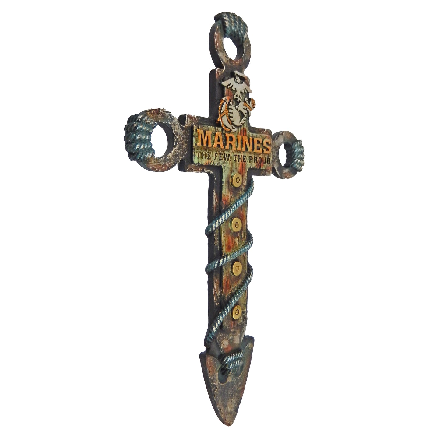 US Marines Decorative Wall Cross Emblem Anchor Rope The Few The Proud 20 inch