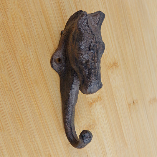 Cast Iron Horse Head Door Western Wall Hook Key Towel Coat Hanger Rustic Brown