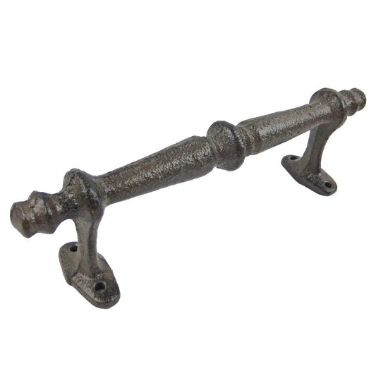 Large Cast Iron Door Handle Pull Heavy Duty Garage Shed Outdoor Gate Brown 9 in