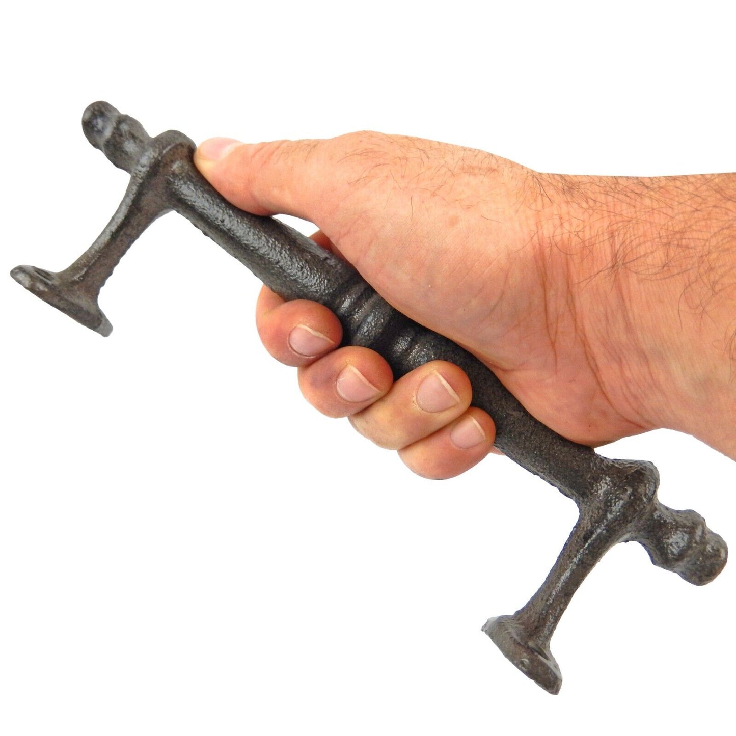 Large Cast Iron Door Handle Pull Heavy Duty Garage Shed Outdoor Gate Brown 9 in