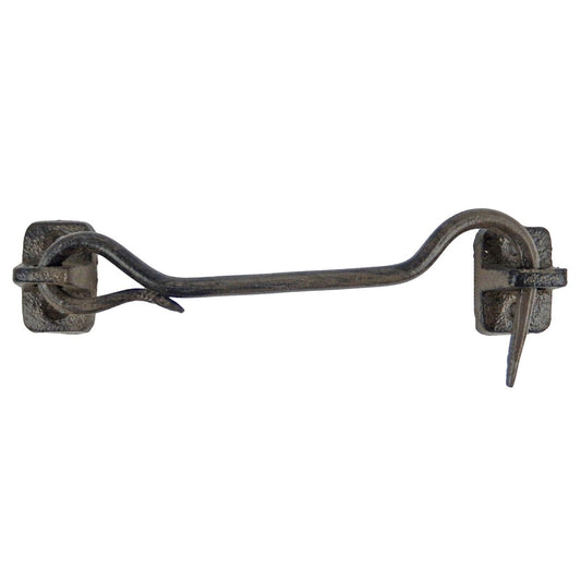 Swivel Door Latch Hasp Wrought Iron Gate Hardware Antique Style Brown 6 inch Arm