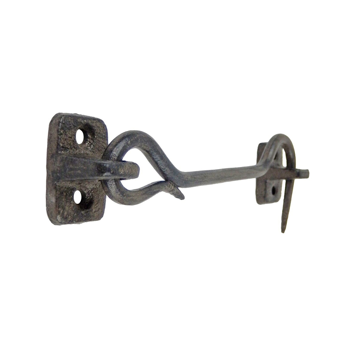 Swivel Door Latch Hasp Wrought Iron Gate Hardware Antique Style Brown 6 inch Arm
