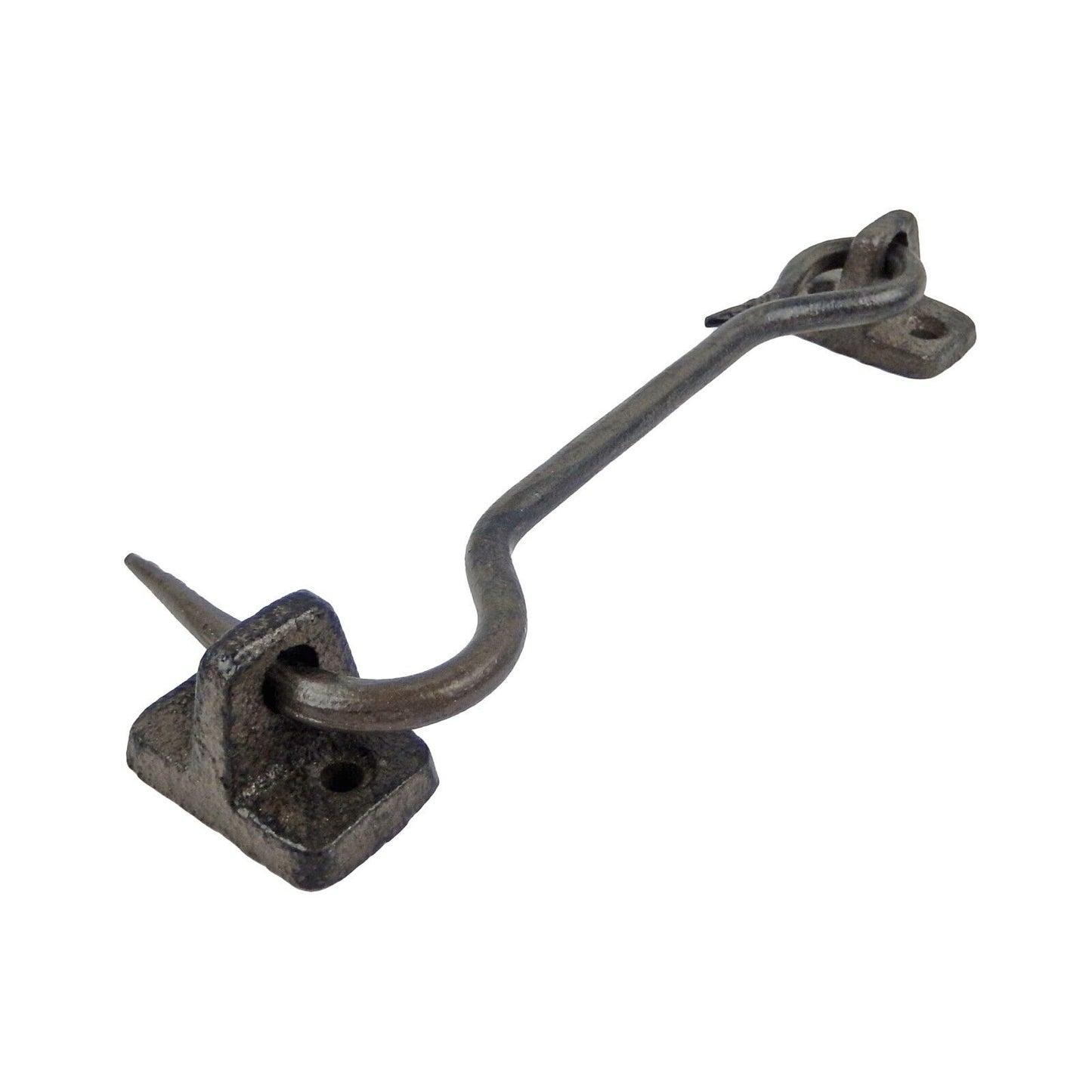 Swivel Door Latch Hasp Wrought Iron Gate Hardware Antique Style Brown 6 inch Arm