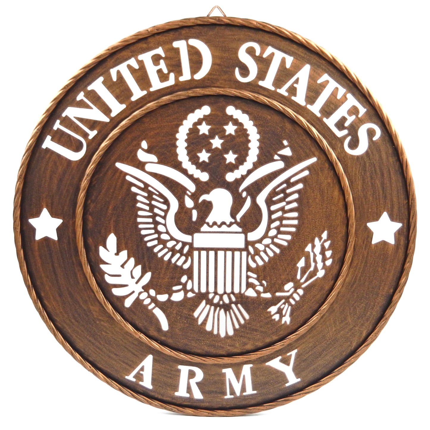 Metal United States Military Wall Decor Signs All Branches Brushed Bronze 17.5"