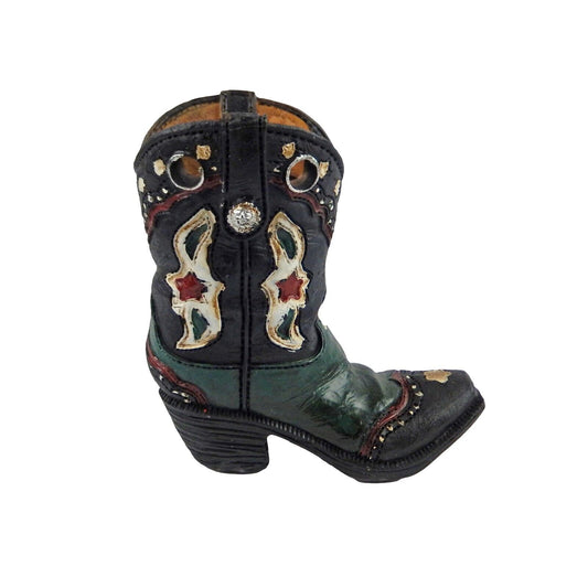 Rustic Mini Texas Tiny Cowboy Boot Vase Toothpick Pen Holder 4.5 inch Tall