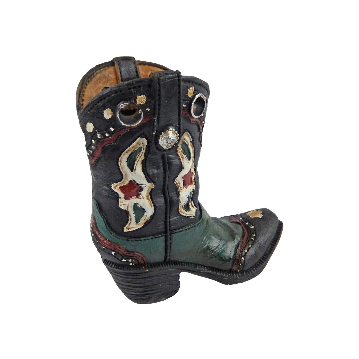 Rustic Mini Texas Tiny Cowboy Boot Vase Toothpick Pen Holder 4.5 inch Tall