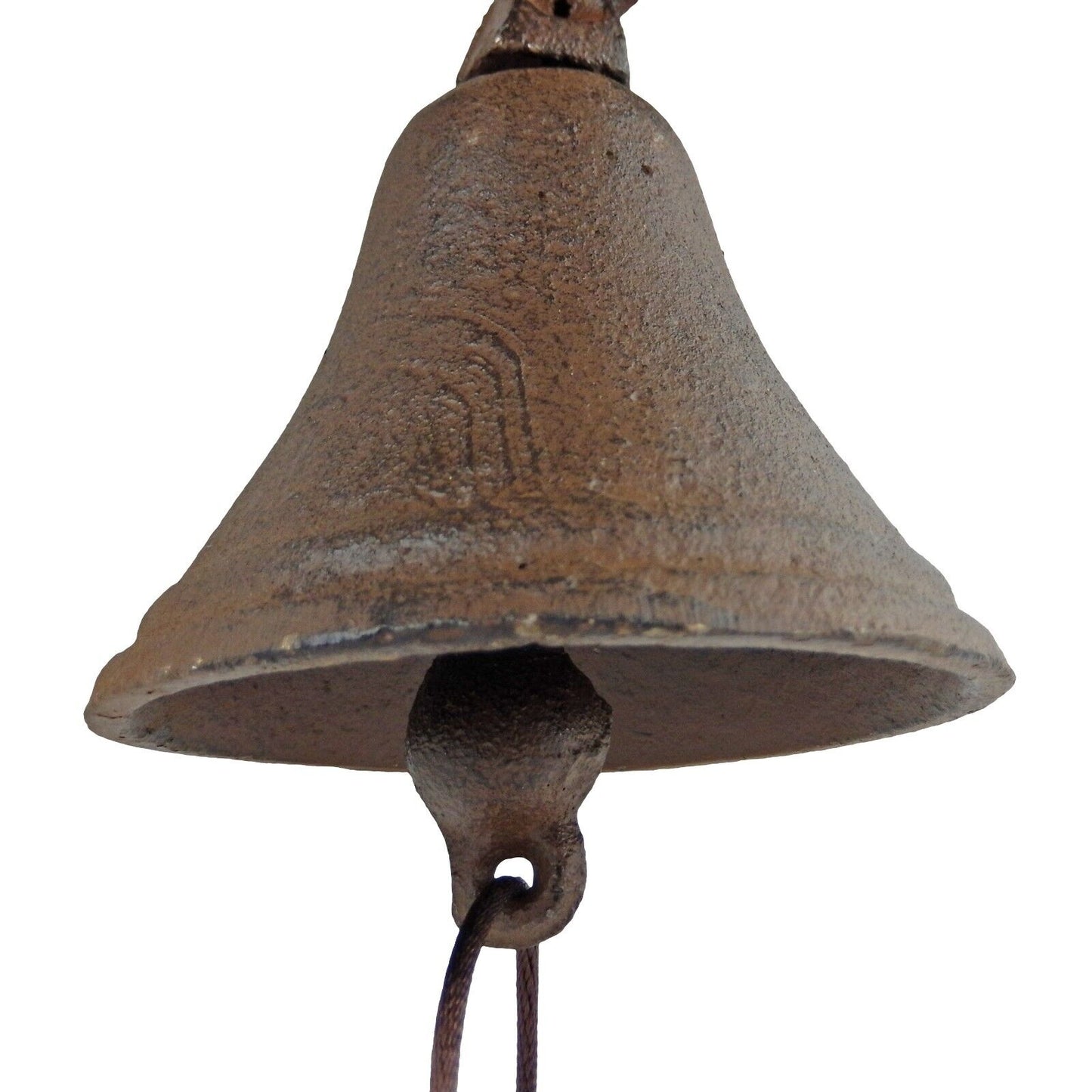 Cast Iron Cat Scrolls Porch Dinner Bell Wall or Post Mounted Antique Style Brown