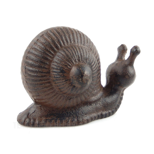 Cast Iron Snail Garden Figurine Statue Heavy Duty Rustic Antique Style 5 in
