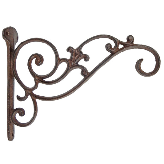 Cast Iron Scrolls Vines Plant Hanger Bracket Hook Wall Post Flower Basket Holder
