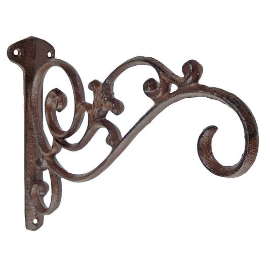 Cast Iron Scrolls Vines Plant Hanger Bracket Hook Wall Post Flower Basket Holder
