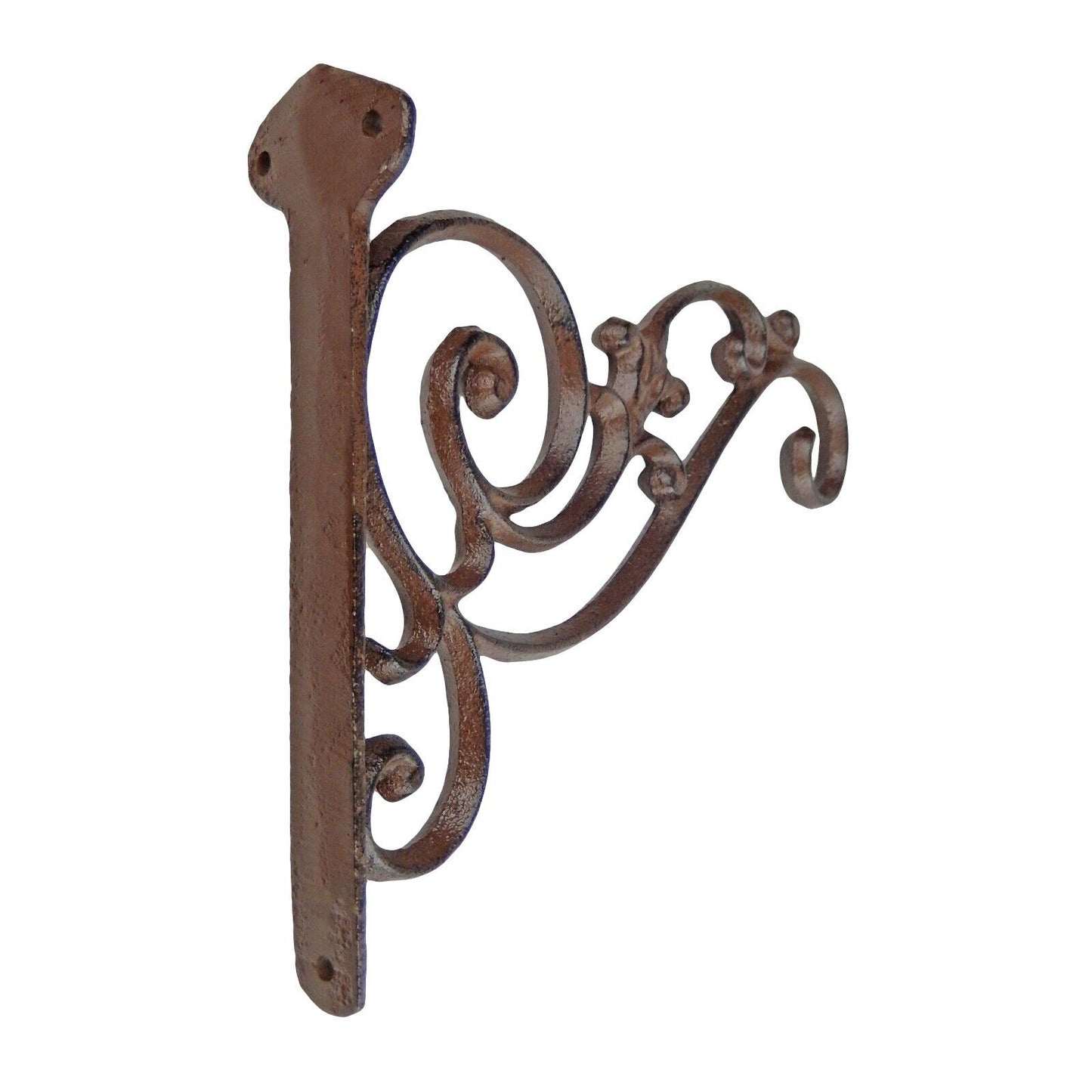 Cast Iron Scrolls Vines Plant Hanger Bracket Hook Wall Post Flower Basket Holder