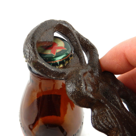 Nautical Cast Iron Mermaid Handheld Beer Soda Bottle Opener Rustic Brown 5.5 in
