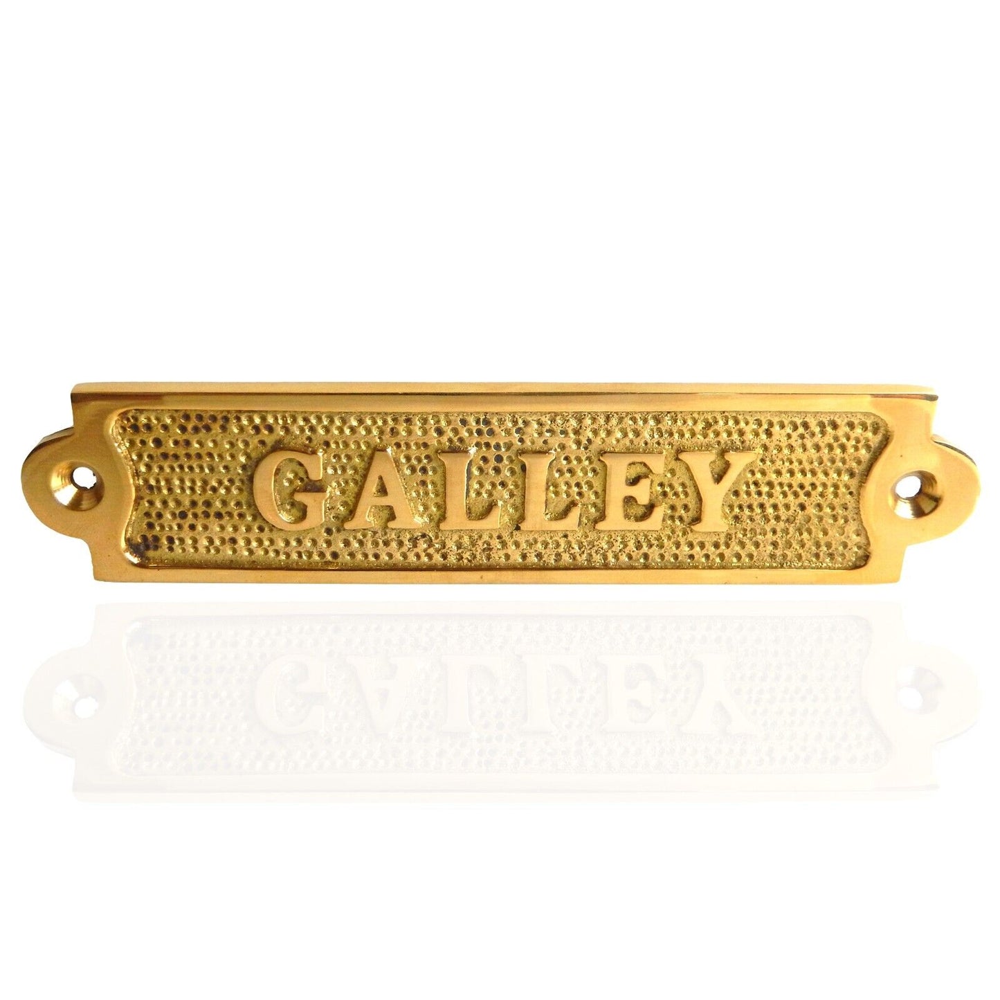 Metal Galley Ship Sign Polished Brass Nautical Beach House Boat Decor 5.5 inch