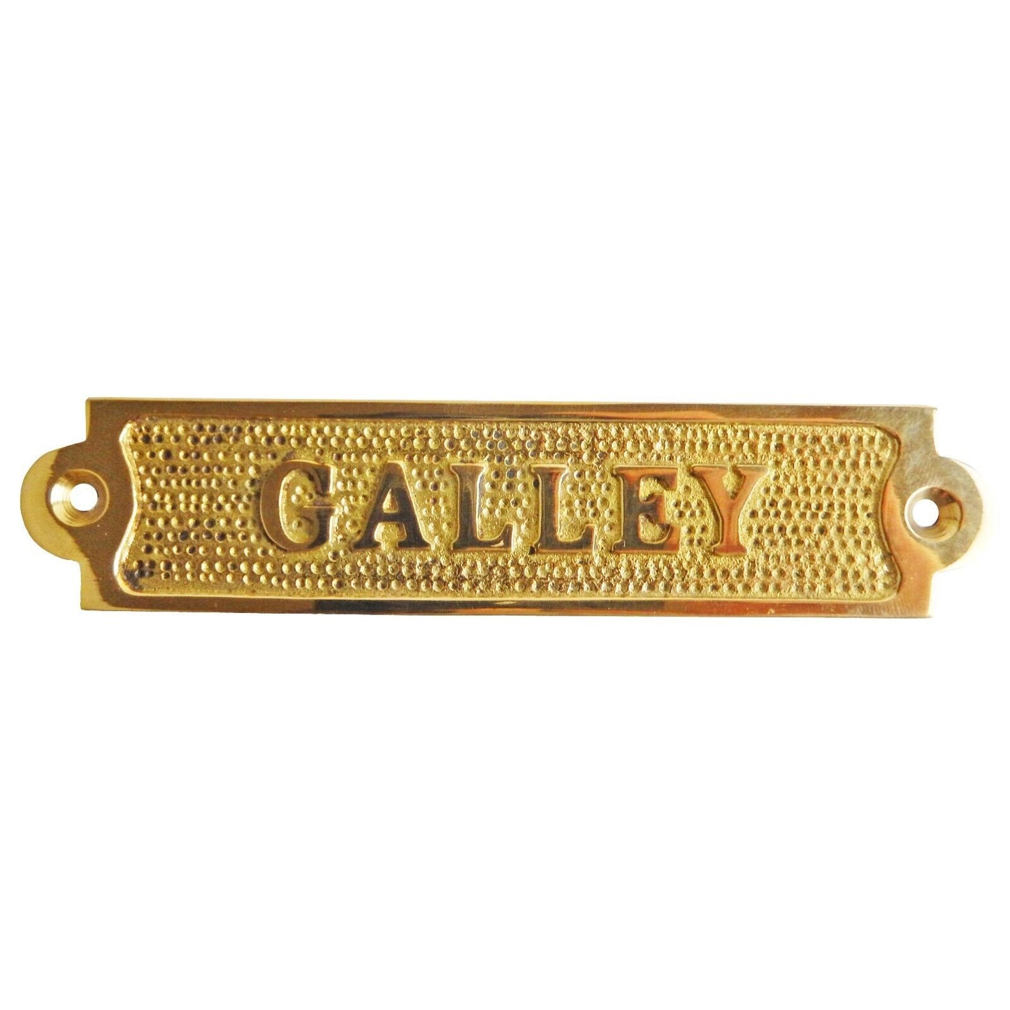 Metal Galley Ship Sign Polished Brass Nautical Beach House Boat Decor 5.5 inch