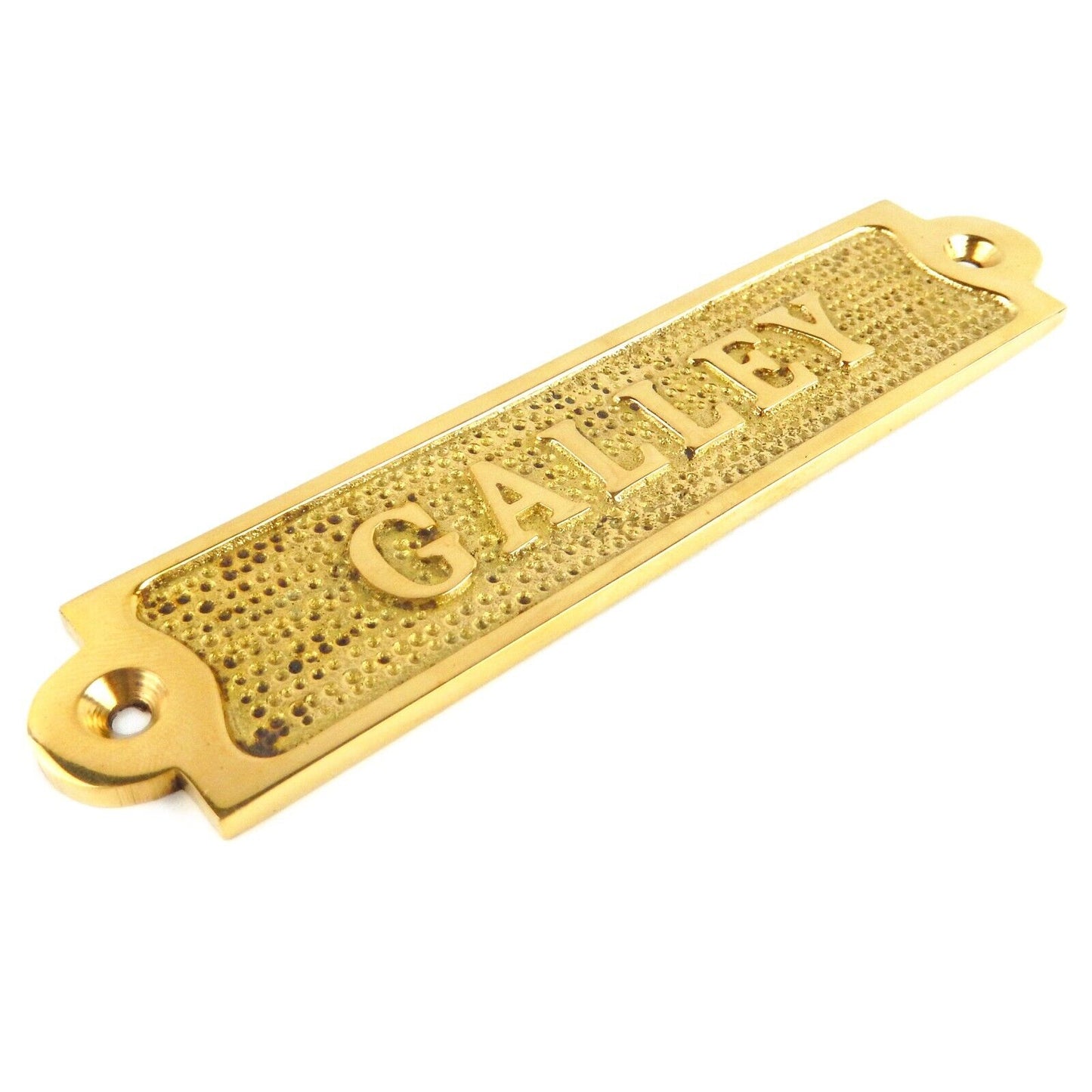 Metal Galley Ship Sign Polished Brass Nautical Beach House Boat Decor 5.5 inch