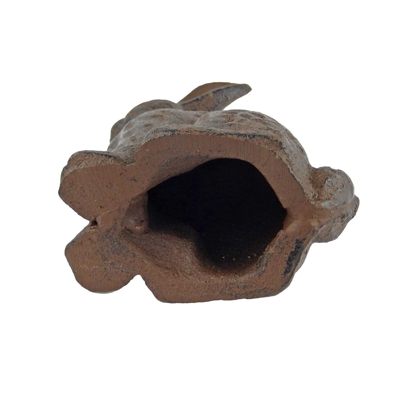 Small Cast Iron Bunny Rabbit Figurine Shelf Sitter Garden Yard Decor Brown