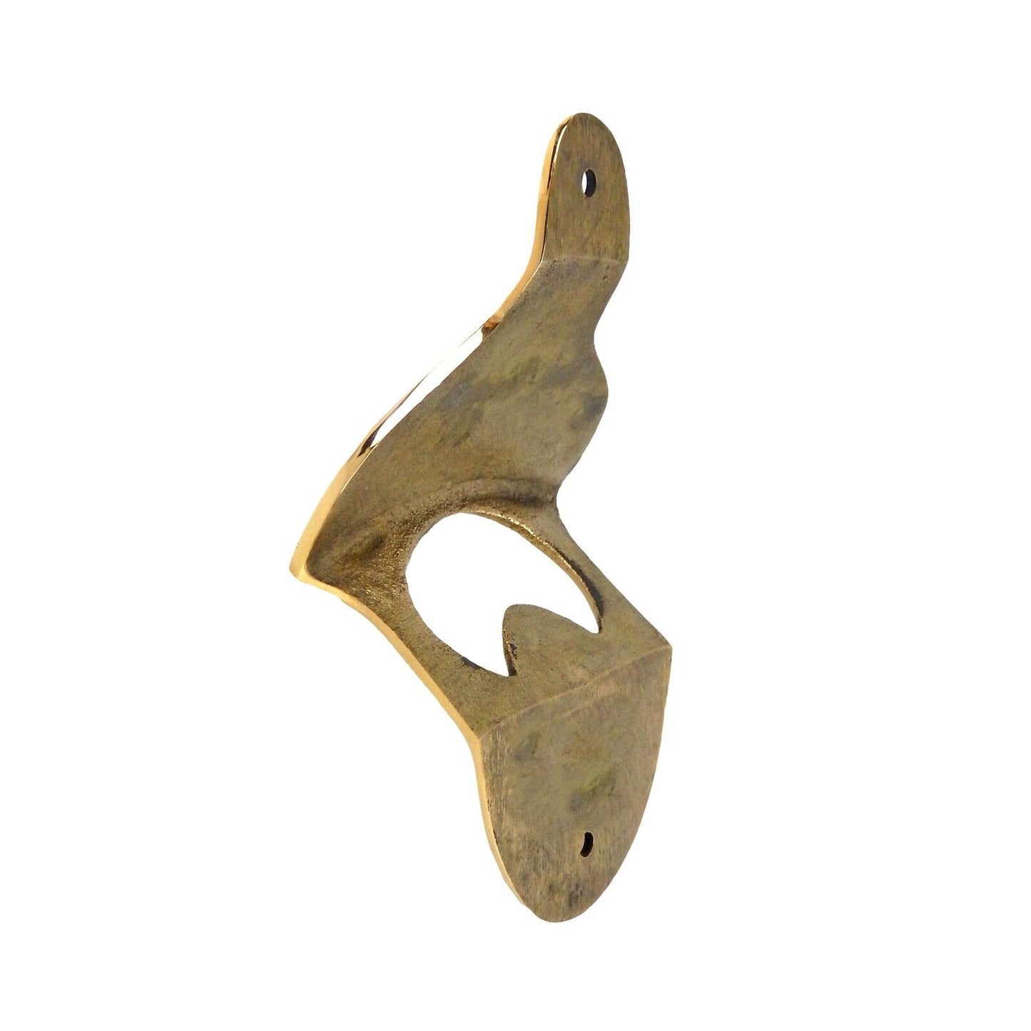 Polished Brass Anchor Navy Sailor Nautical Beer Soda Bottle Opener Wall Mounted