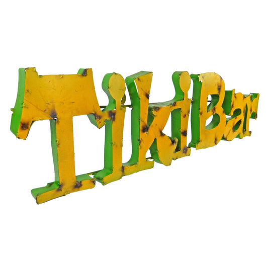 Tiki Bar Recycled Metal Sign Colorful Man Cave Bar Cantina Wall Decor 29 inch