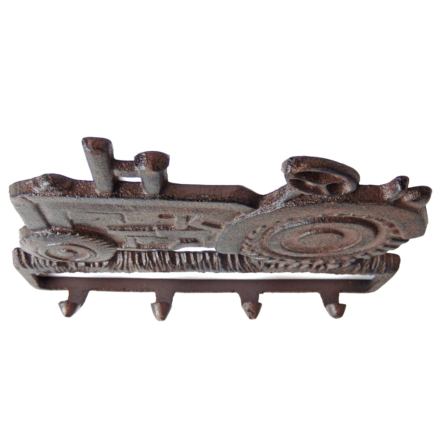 Brown Cast Iron Tractor Wall Hook Rack Key Towel Coat Hanger Rustic Farm Decor