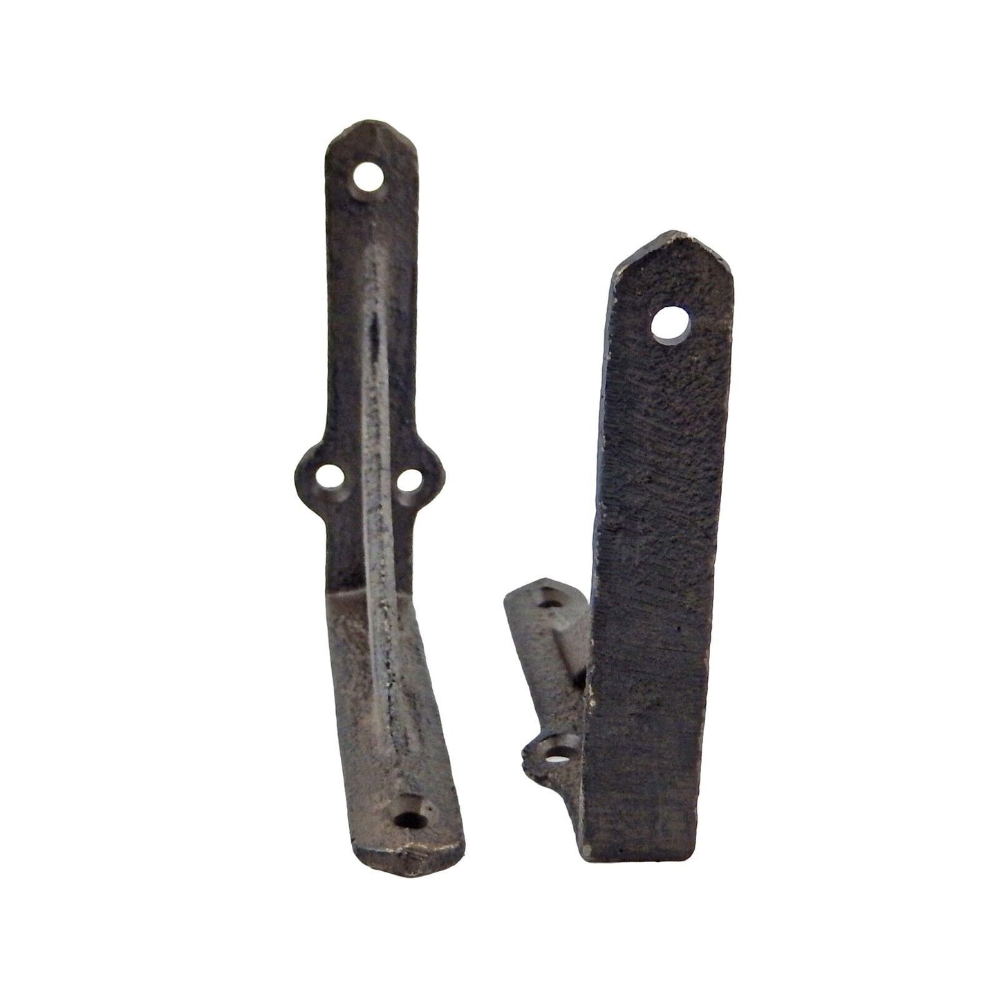 2 Small Simple Cast Iron Shelf Brackets Rustic Antique Style Corner Braces 3.75"