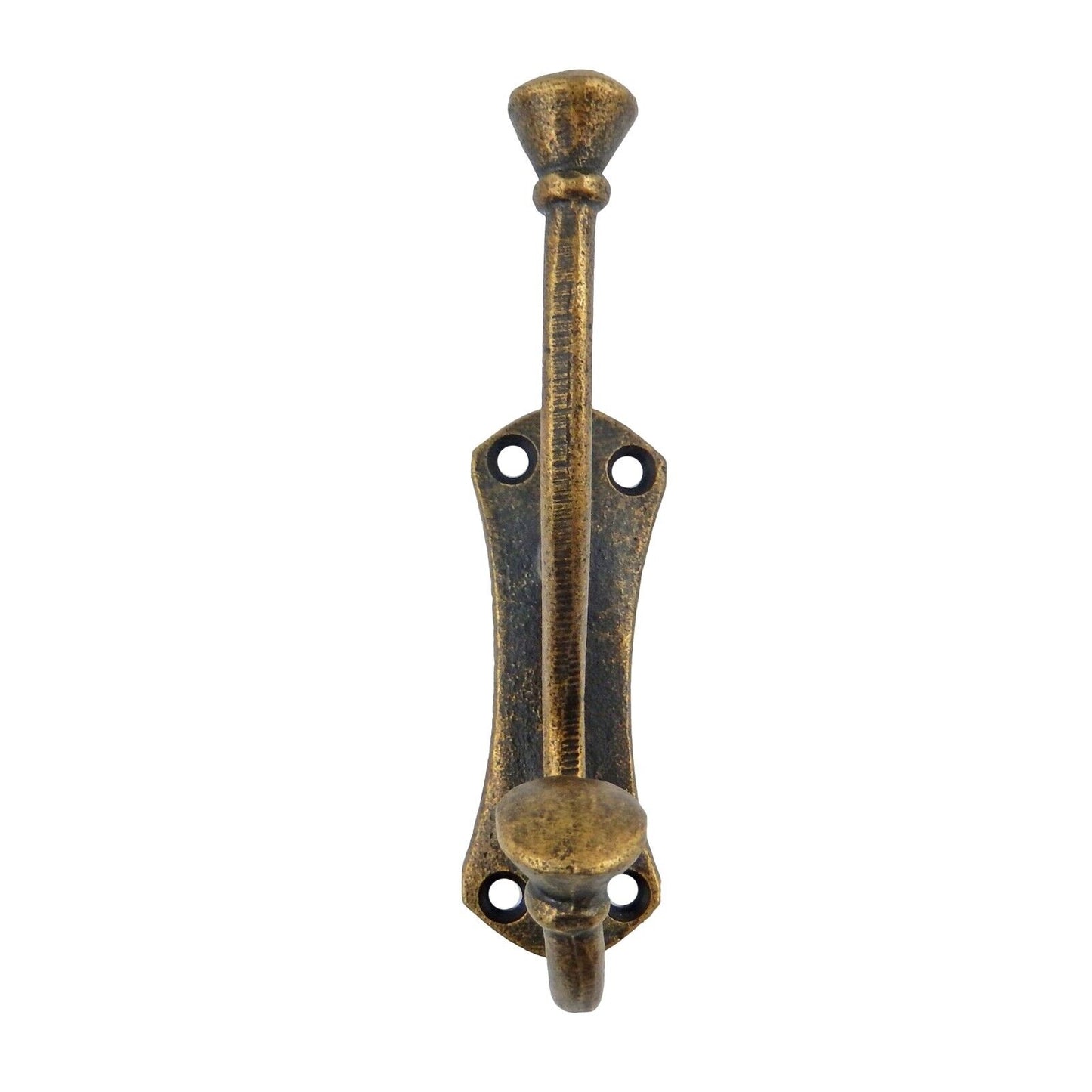 Fancy Double Wall Hook Cast Iron Towel Coat Key Hanger Antique Bronze 4 inch