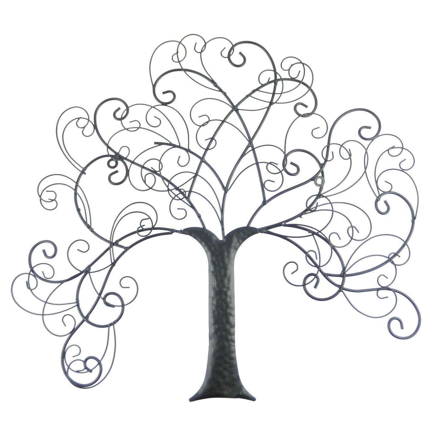 Black Metal Tree of Life Scrolls Wall Decor Accent Light Weight 16.5 x 18.5 inch