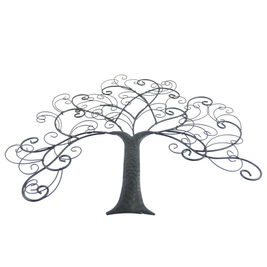 Black Metal Tree of Life Scrolls Wall Decor Accent Light Weight 16.5 x 18.5 inch