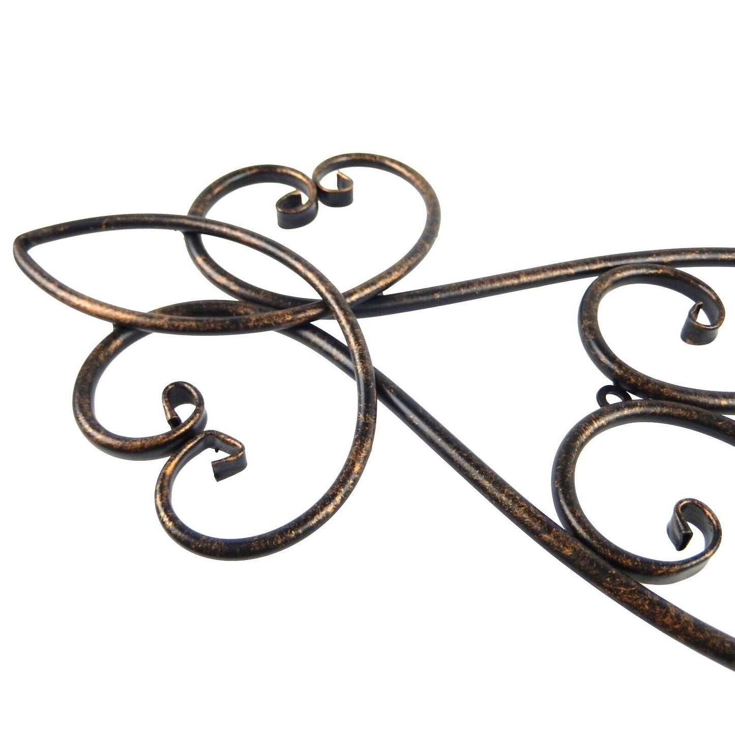 Large Elegant Metal Scrolls Wall Decor Flower Medallion Black Gold 36.75 inch