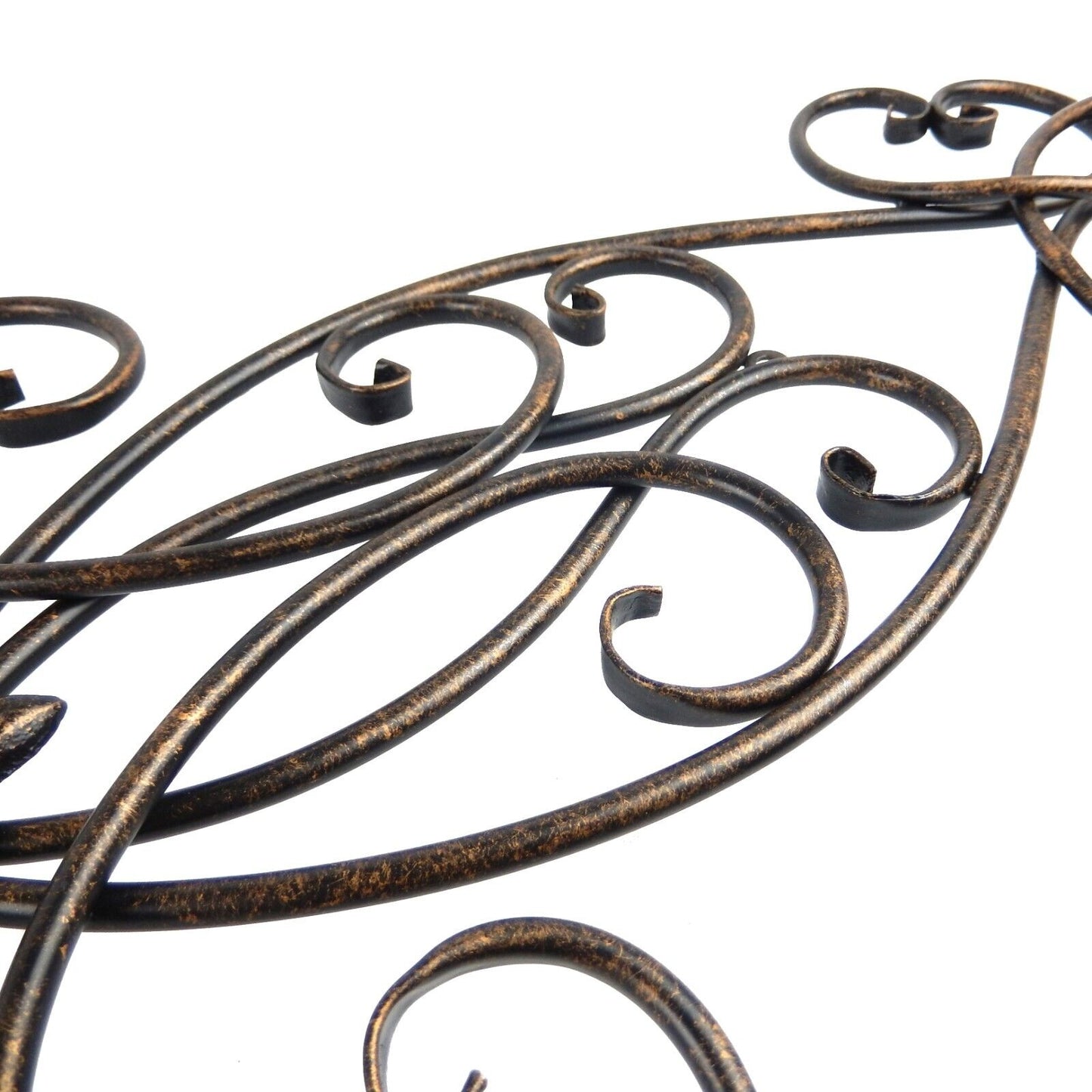 Large Elegant Metal Scrolls Wall Decor Flower Medallion Black Gold 36.75 inch