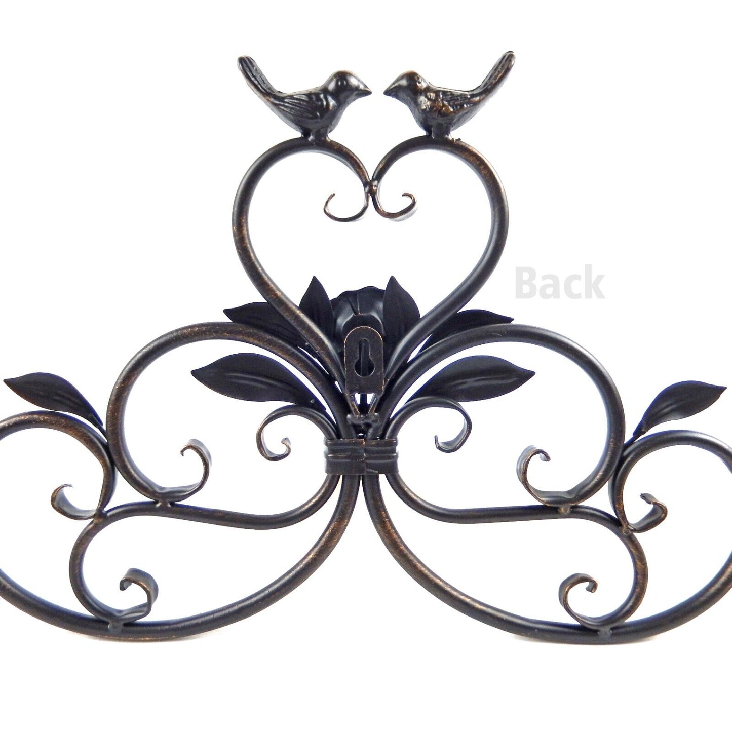 Large Metal Scrolls Wall Decor Leaf Vines Love Birds Heart Flower 35.25 inch