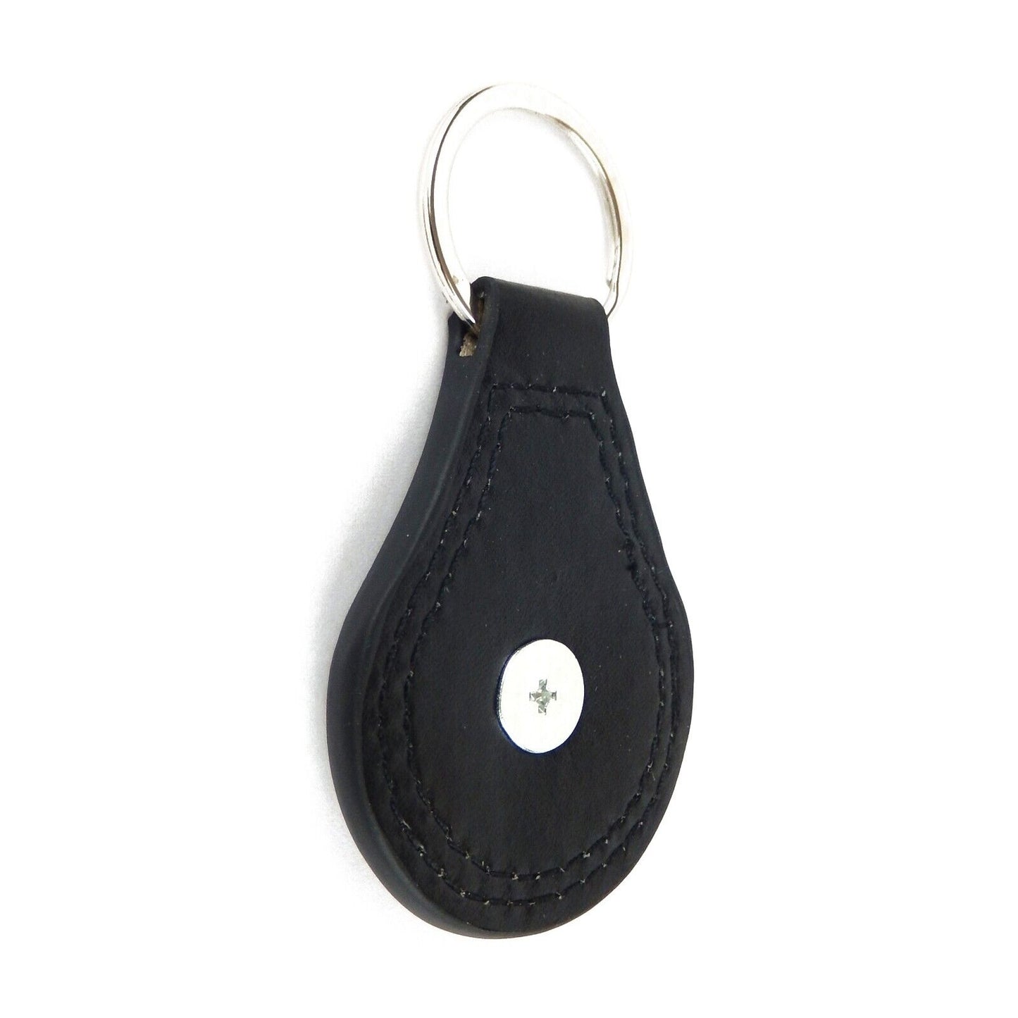 Black Leather Keychain Ring Texas Longhorn Flag Star Copper Concho Color Enamel