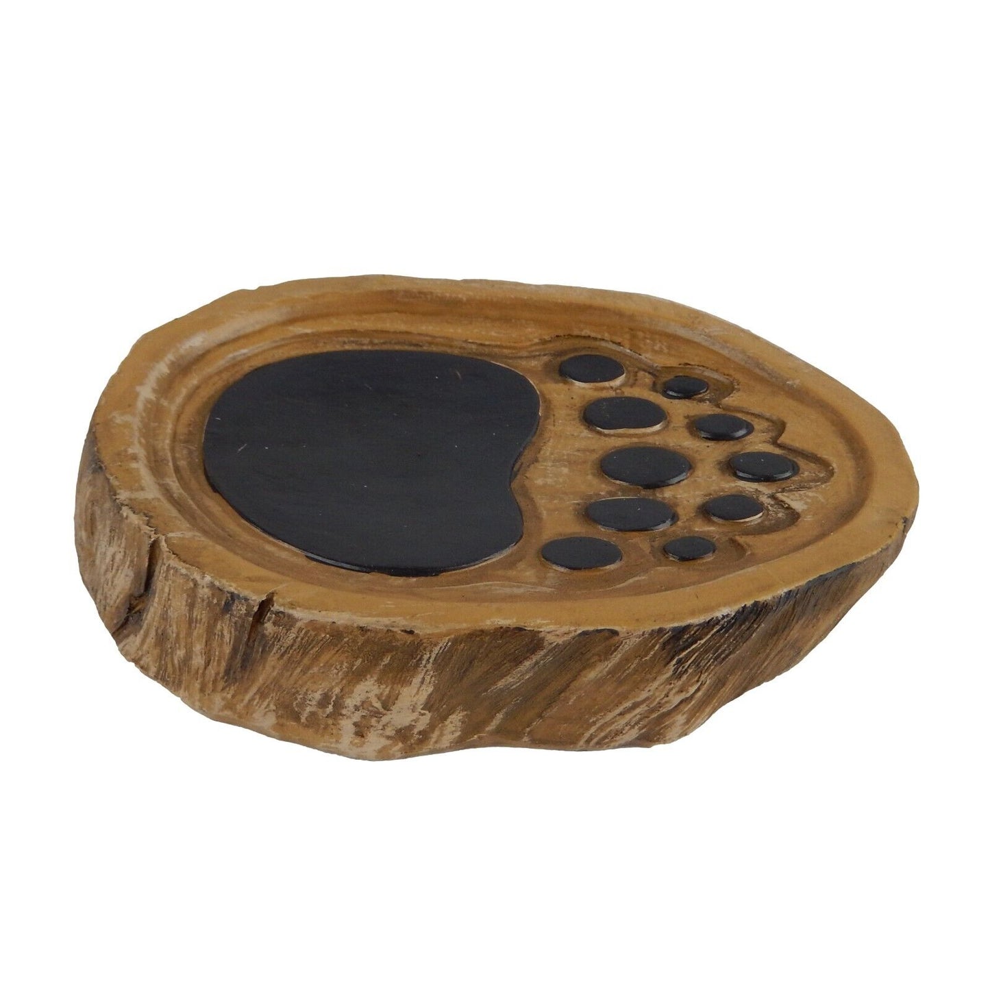 Black Bear Wood Look Bathroom Accessory Set 5 Pieces Rustic Cabin Decor Brown