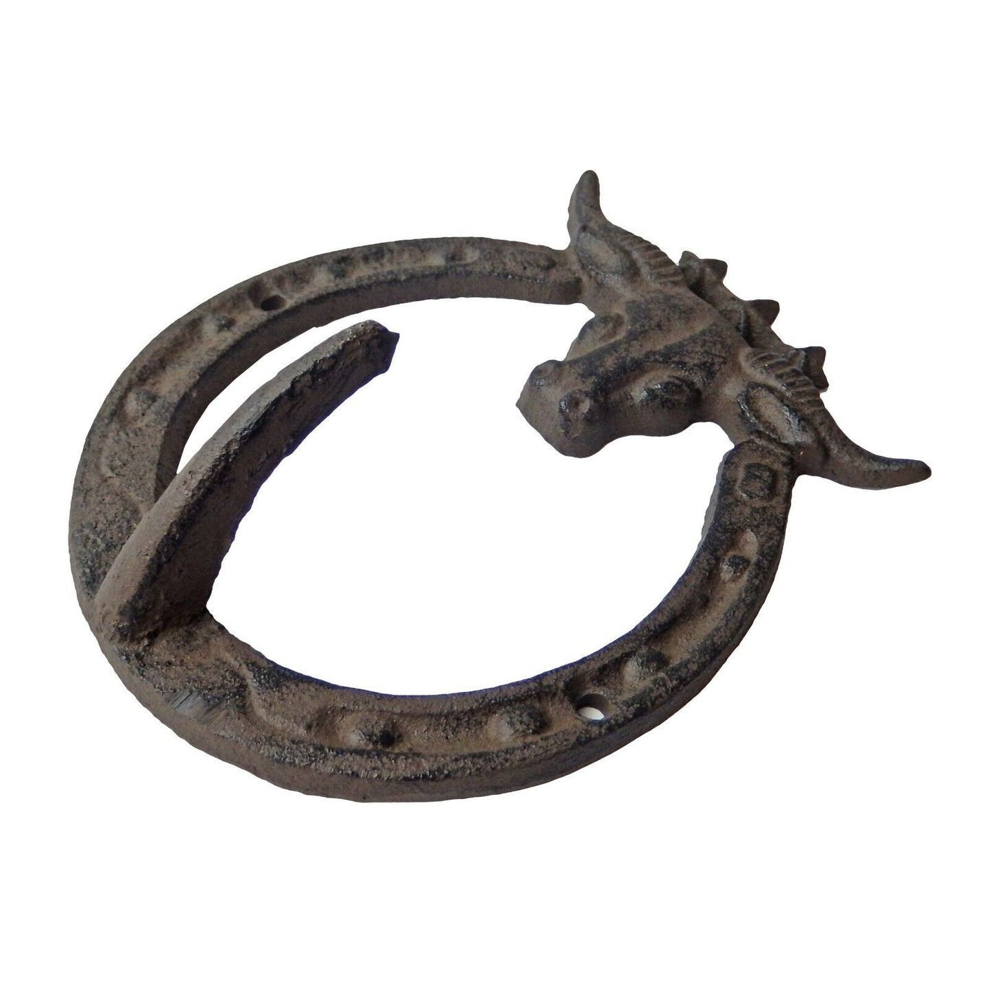 Cast Iron Lucky Horseshoe Wall Hook Longhorn Stars Western Key Towel Coat Hanger