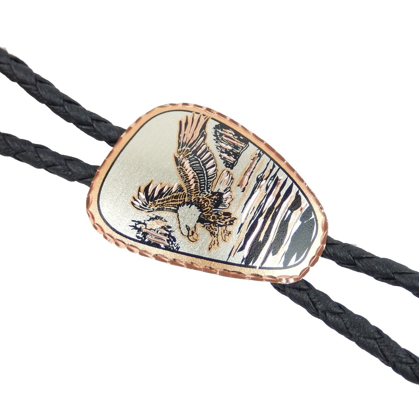 Hunting American Eagle Copper Bolo Tie 40 inch Black Cord Made in USA