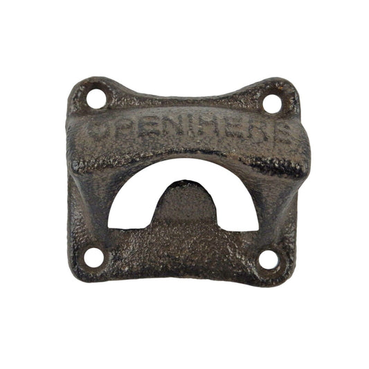 Cast Iron Rustic Open Here Beer Soda Bottle Opener Wall Mounted Antique Style