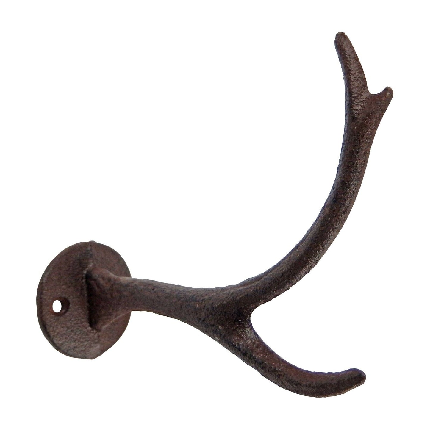 Rustic Cast Iron Antler Buck Hat Wall Hook Coat Towel Purse Hanger Cabin Decor