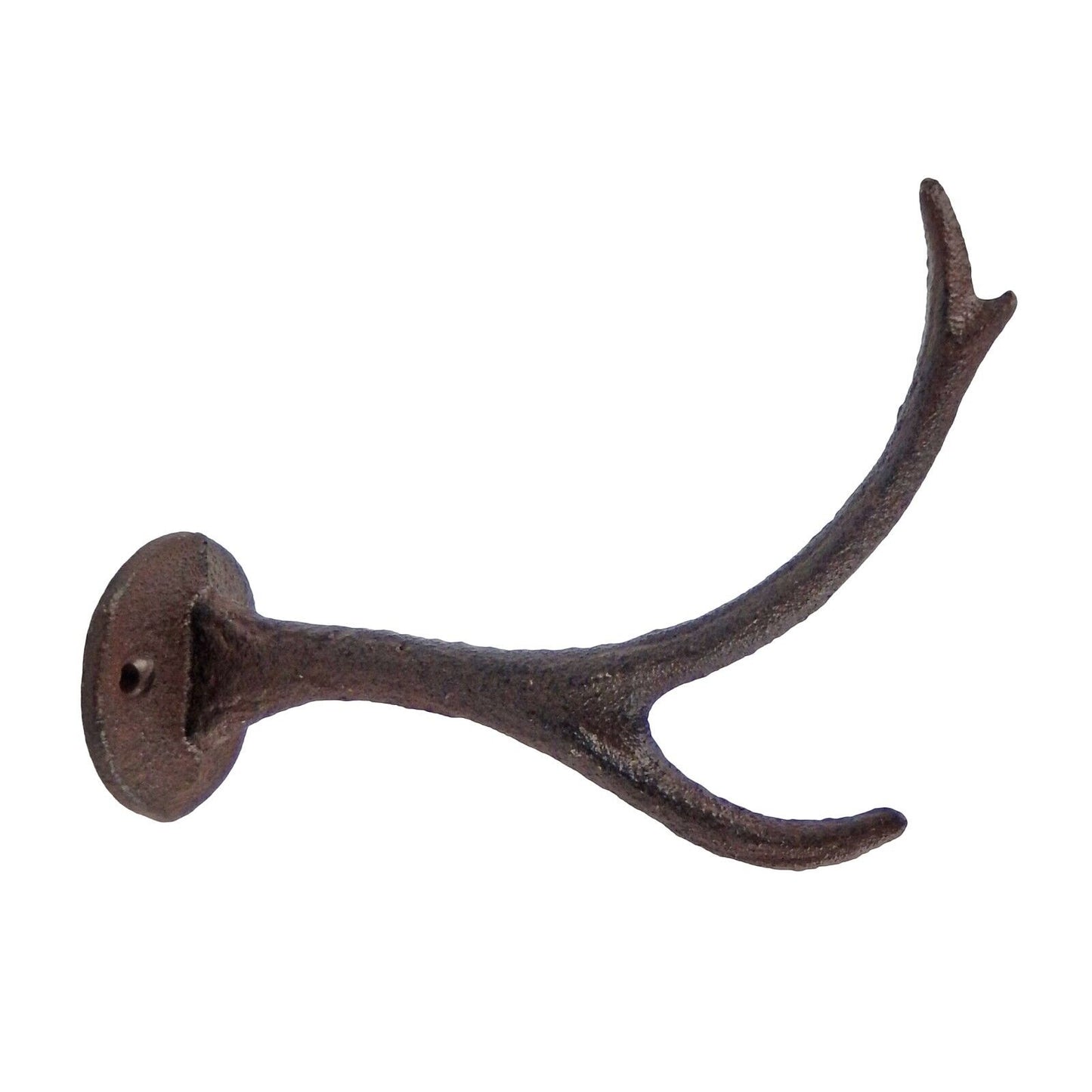 Rustic Cast Iron Antler Buck Hat Wall Hook Coat Towel Purse Hanger Cabin Decor