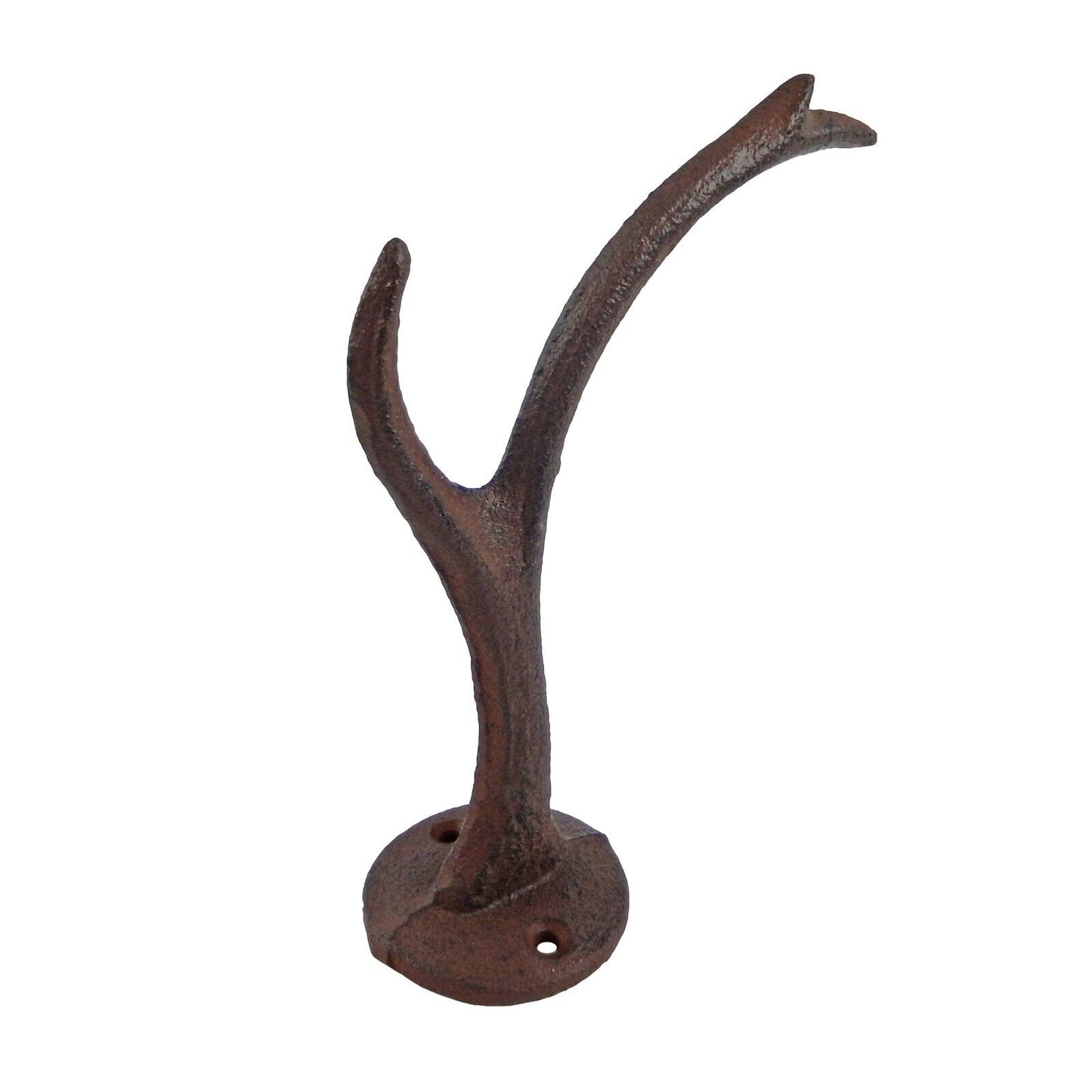 Rustic Cast Iron Antler Buck Hat Wall Hook Coat Towel Purse Hanger Cabin Decor