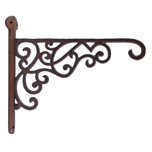 Rustic Cast Iron Metal Scrolls Plant Hanger Bracket Hook Flower Pot Holder 10 in