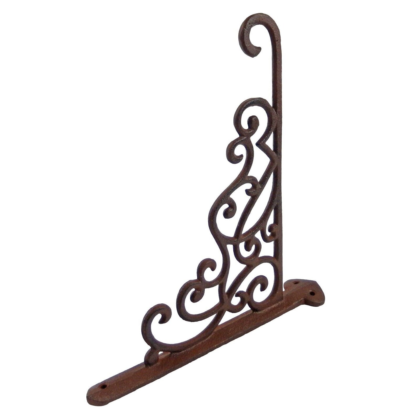 Rustic Cast Iron Metal Scrolls Plant Hanger Bracket Hook Flower Pot Holder 10 in