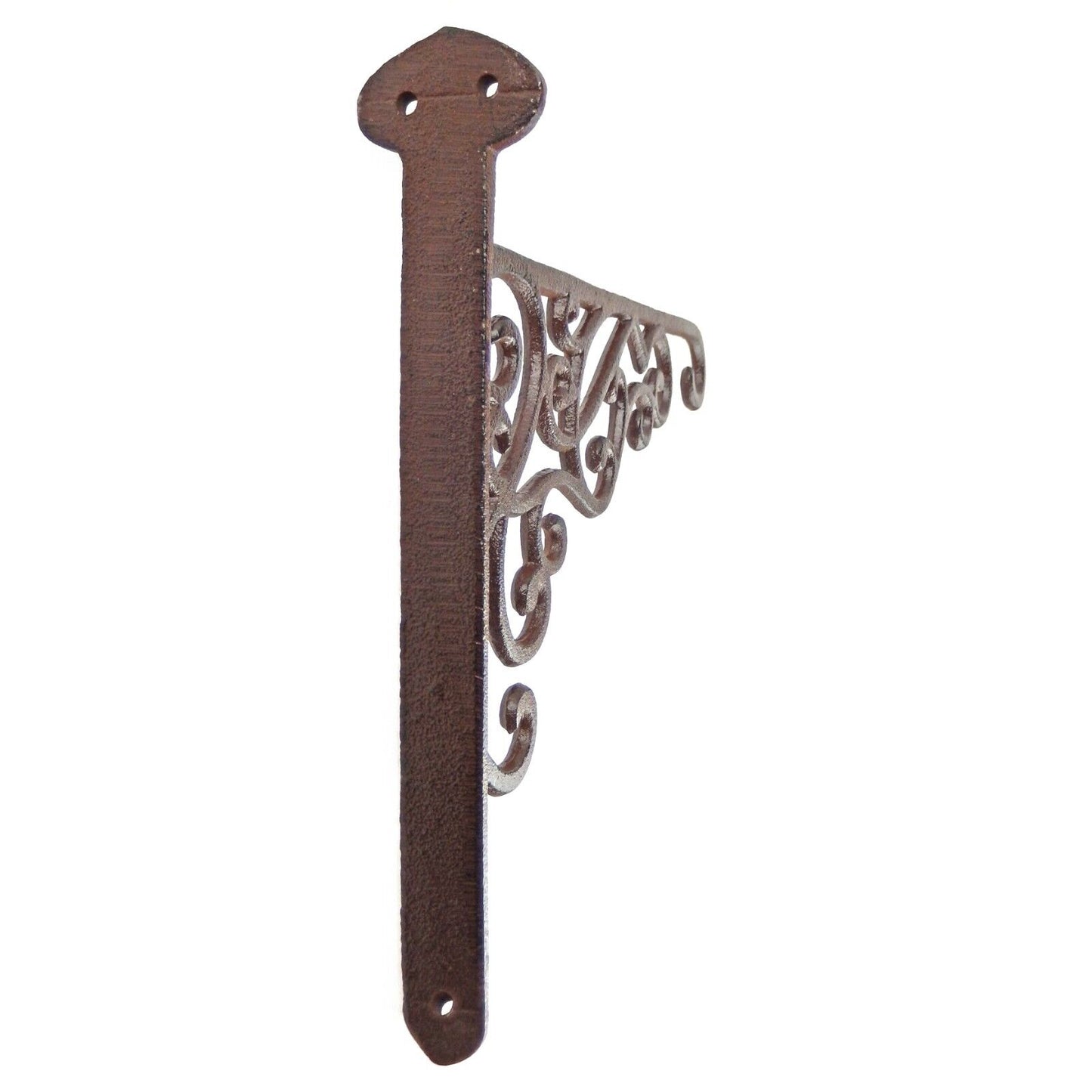 Rustic Cast Iron Metal Scrolls Plant Hanger Bracket Hook Flower Pot Holder 10 in