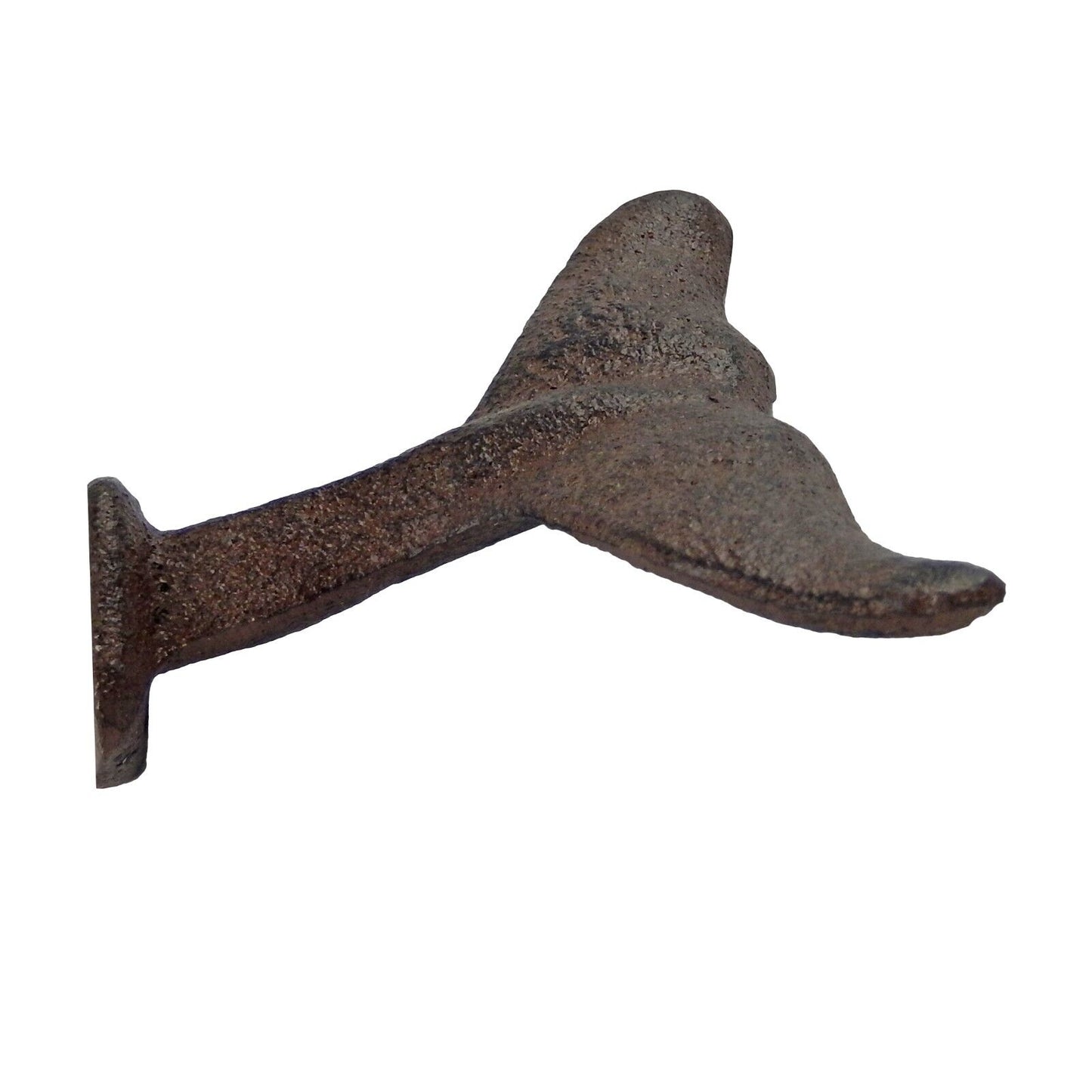 Cast Iron Whale Tail Wall Hook Nautical Bathroom Door Towel Coat Hanger Brown